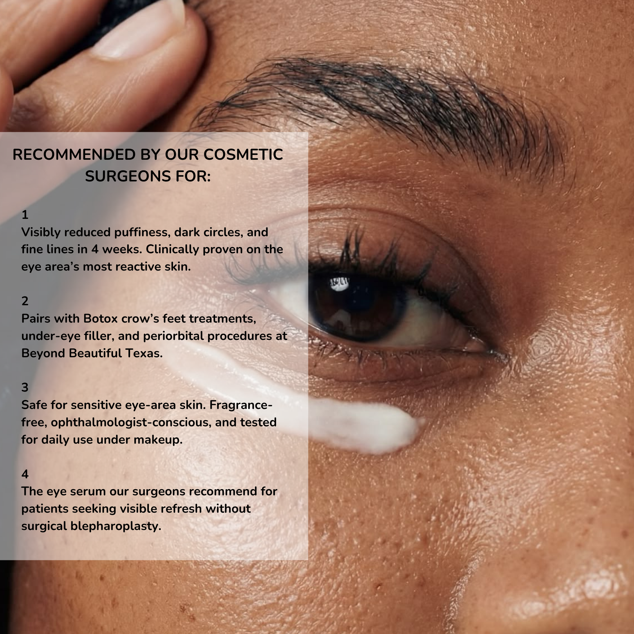 Hydrinity Eye Renew Complex 15mL bottle for puffiness, dark circles, and fine lines Recommended by cosmetic surgeons | Beyond Beautiful Cosmetic Surgery and Medspa