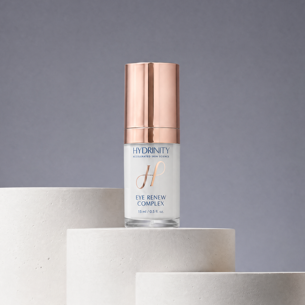 Hydrinity Eye Renew Complex 15mL bottle for puffiness, dark circles, and fine lines | Medical grade skincare, curated by cosmetic surgeons | Beyond Beautiful Cosmetic Surgery and Medspa