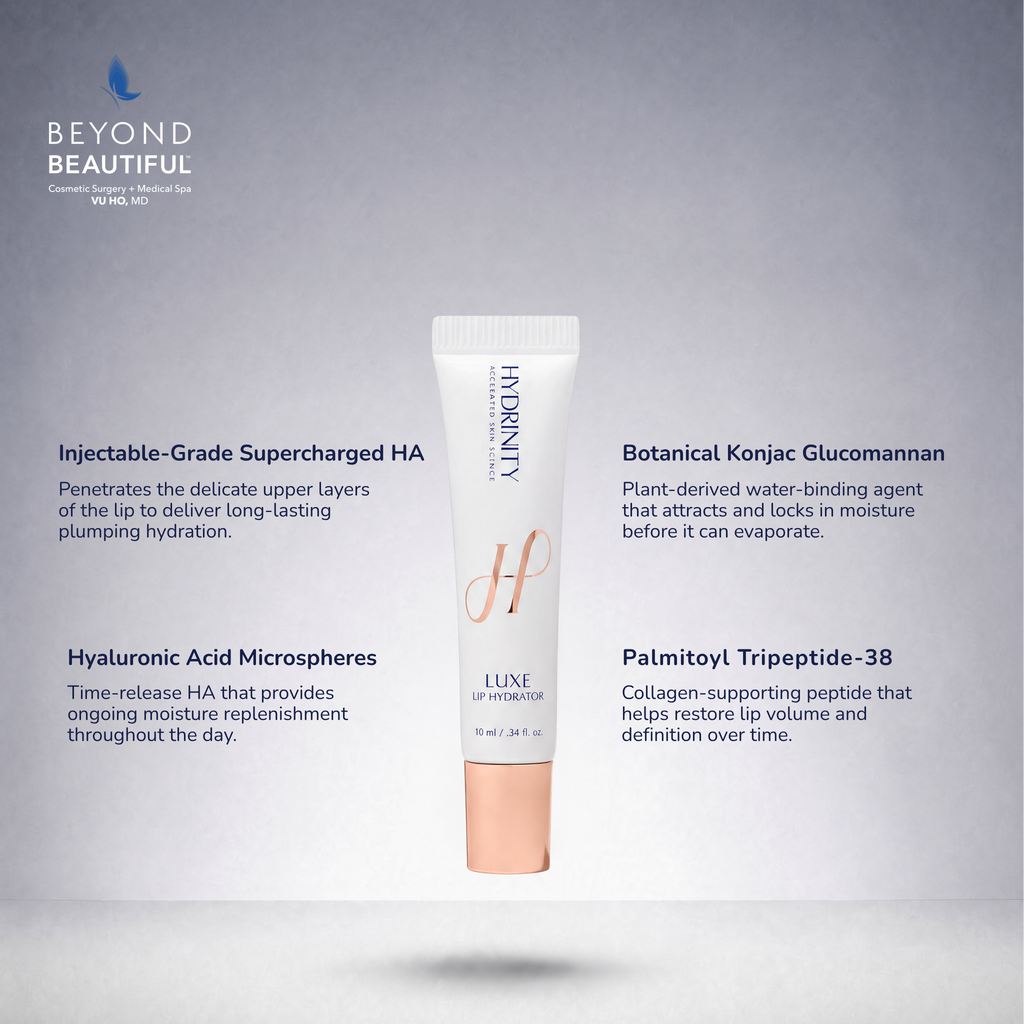 Hydrinity LUXE Lip Hydrator 10mL tube, | Lip Hydrator | Lip Treatment | Post-Lip Filler | Cometic surgeon-recommended post-filler lip aftercare in Plano TX.