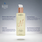 Hydrinity PRELUDE Cleanser ingredient highlight featuring botanical AHAs, fulvic acid, chia seed, and aloe extract.
