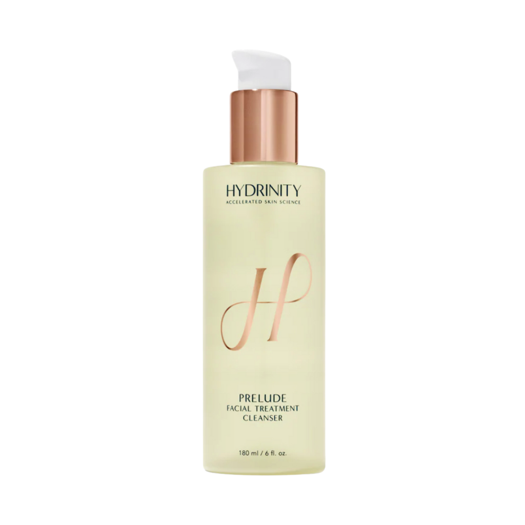 Hydrinity PRELUDE Facial Treatment Cleanser 180mL bottle, surgeon-curated at Beyond Beautiful Texas.